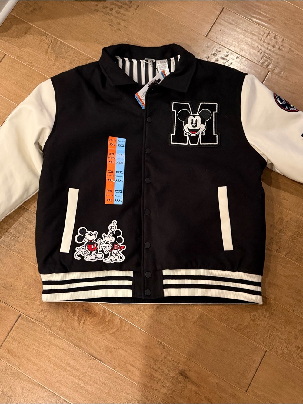 Disney Black and White Mickey Mouse Varsity Jacket